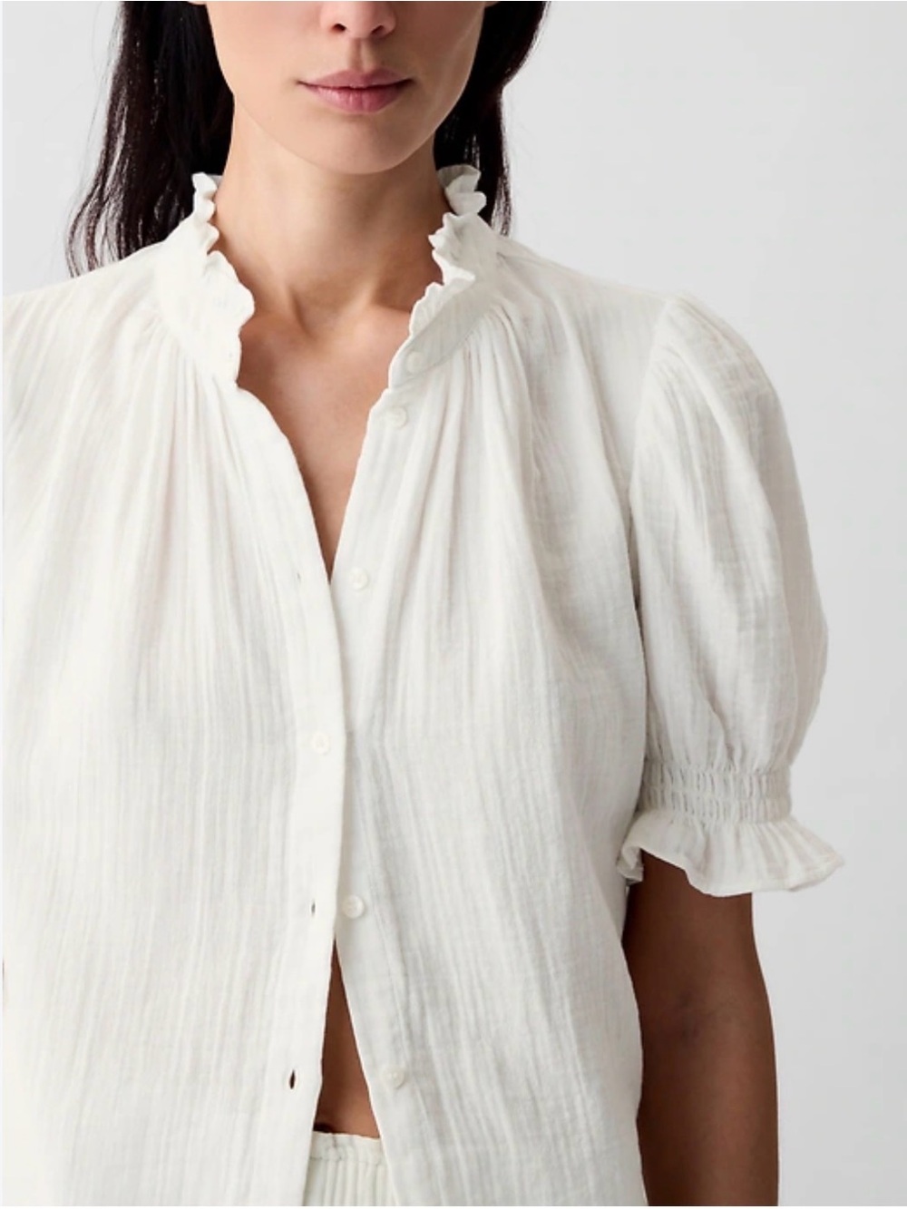 GAP | Crinkle Gauze Puff Sleeve Shirt